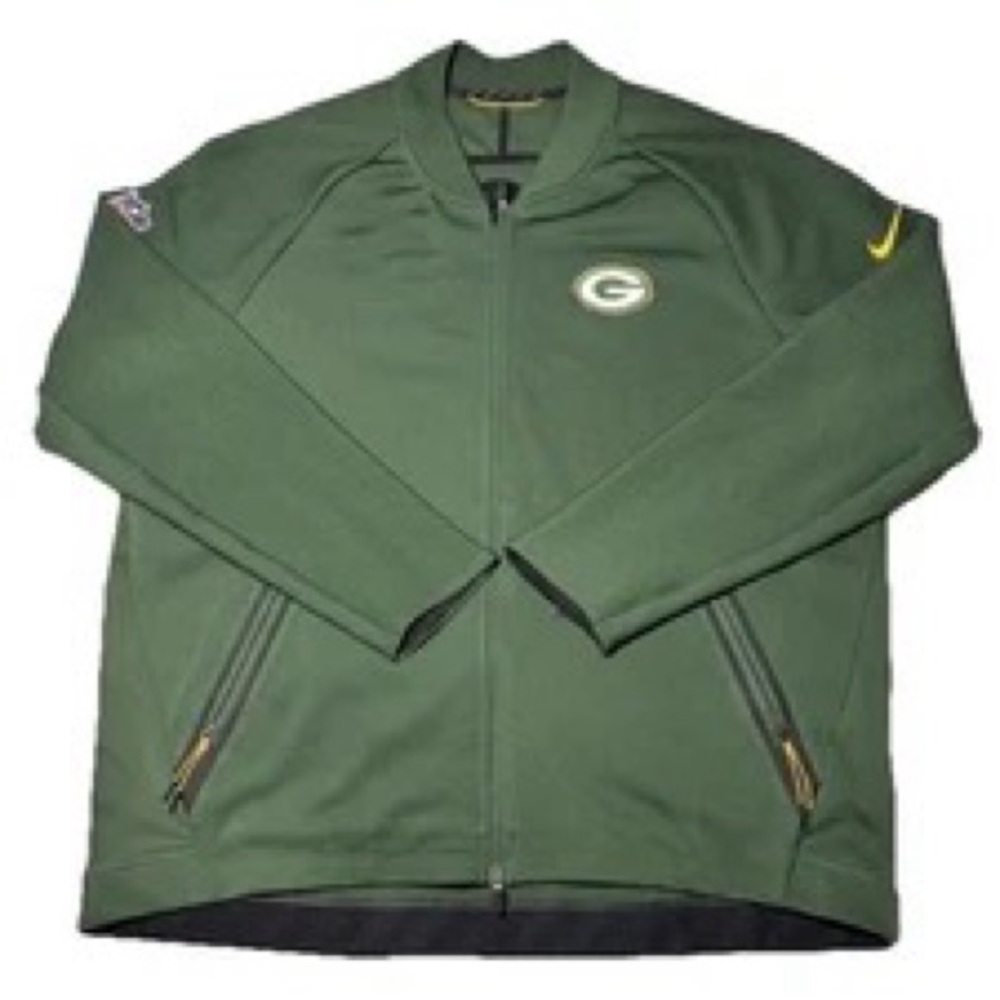 Nike NFL Mens  Green Bay Packers Side Line On Field Apparel Dry Fit Jacket XXL